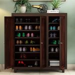 CARPENTRY CART Solid Sheesham Wood Shoe Cabinet for Home | Wooden Shoe Storage Rack for Slippers/Heels/Boots/Footwear Stand Organizer for Entryway Office (121.9L x 40.6W x 132.1H cm | Walnut Finish)