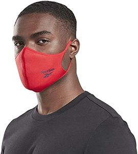Reebok Standard Face Mask, 3 Pack, Pure Grey, Vector Navy, Vector Red (1/ea), Large