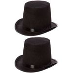 Rhode Island Novelty Black Felt Top Hat (2-Pack)