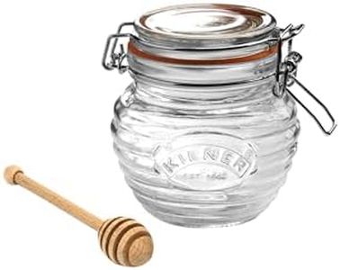 Kilner Honey Pot and Drizzler Spoon, 400ml, Transparent 01642