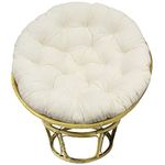 COTTON CRAFT Papasan Ivory - Overstuffed Chair Cushion, Sink into Our Thick Comfortable and Oversized Papasan, Pure 100% Cotton Duck Fabric, Fits Standard 45 inch Round Chair - Chair not Included