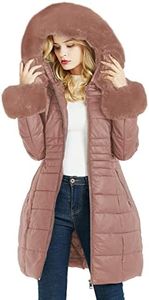 Geschallino Abrigo Largo Acolchado para Mujer Parka Gruesa con Relleno de Burbujas y Cuello de piel Sintética Extraíblee SS804 Rosa M