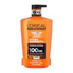 L'Oréal Men's Shower Gel, Men Expert Hydra Energetic 3-in-1 XXXL Body Wash 1L Pump, Instant Wake-Up Effect, Energising Face & Hair Wash with Taurine and Vitamin C