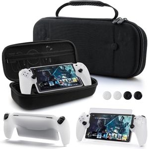 GLDRAM Carrying Case for Playstation Portal Remote Player, Built-in Stand Handheld Travel Storage Bag Pouch for PS5 Portal Accessories with Silicone Protective Cover, HD Screen Protector & Thumb Caps