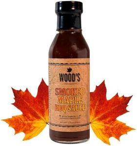 Wood’s Smoked Maple BBQ Sauce – Sweet & Smoky Small-Batch Barbecue Sauce Made with Real Vermont Maple Syrup | Bold Flavor with a Peppery Kick | All-Natural, No High Fructose Corn Syrup | 12 oz