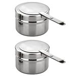 DOITOOL Stainless Steel Fuel Holders, 2Pack Chafing Fuel Holders with Cover, Fuel Holder for Chafing Dish, and Buffet, Barbecue, Party Supplies - 16.5x9x6.3cm (Sliver)