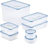 LocknLock Easy Essentials Food Storage lids/Airtight containers, BPA Free, 14-Piece, Clear