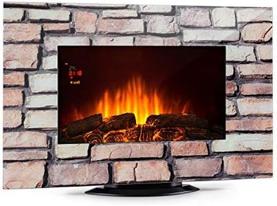 Klarstein Colmar - Foyer électrique, radiateur soufflant, Verre, jusqu'à 2000 Watts, rétroéclairage LED à 7 Couleurs, Effet Flamme, Effet Pierre, télécommande Incluse, Gris
