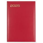 Mahavir Standard Diary 2025 | A4 Size | One-Day-to-a-Page New Year Diary | 424 pages | Vinyl/Acrylic Coated Cover Material | (Red)