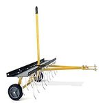 COATTOA 48-Inch Lawn Sweeper Tow Behind Dethatcher, Landscape Rake, Lawn Tractor Rake, Tine Tow Dethatcher Pull Behind Mower, Riding Lawn Mower Attachments for Outdoor Yard Tools Lawn Care