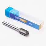 MECRAAF® Super Grade Carbide Rotary Burr Cutter|Single Cut| 6mm Shank (1/4") | Head Dia: 9.5mm|Die Grinder Bit|Cylindrical with radius end|for Metal Wood Carving Engraving Polishing Drilling (B3)