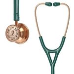 ELKO EL-190 Rose Gold edition CROSS III SS stainless steel dual head acoustic stethoscope | Adult & Pediatric Stethocope with Double-sided Rose Gold Chestpiece | Two-Way PVC Tubing | Doctors & Medical Students (Green)