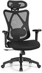 Giantex Reclining Mesh Office Chair, High Back Mesh Executive Chair w/Adjustable Lumbar Support, Armrests & Rotatable Headrest, Swivel Computer Desk Reclining Chair w/ 5 Rolling Casters, Black