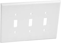 Leviton 88111 3-Gang Toggle Device Switch Wallplate, Oversized, Thermoset, Device Mount, White