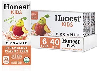 Honest Kids Strawberry Peachy, Organic Juice Drink, 6 Fl oz Juice Boxes, Pack Of 40, Strawberry Peach, 6 Fl Oz (Pack of 40)