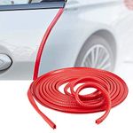 KROMTEC U Shape Edge Trim Rubber Strip Seal Protector, No-Glue Car Door Edge Guard | Flexible, Universal Fit for Most Cars | Easy Installation (Red)