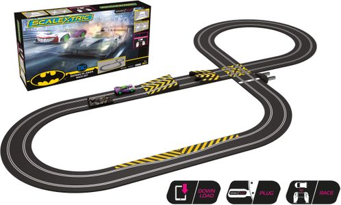 Scalextric Batman vs Joker Slot Car Racing Set – Includes Track & Cars