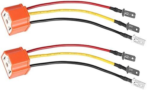 KASLIGHT Ceramic H4 Sockets H4 9003 HB2 Wiring Harness H4 to 3 Pin Adapter Headlight Connector for 4"x6" 7"x6" 5"x7" inch Car Truck Boat Marine Headlight Fog Light Retrofit(2PCS)