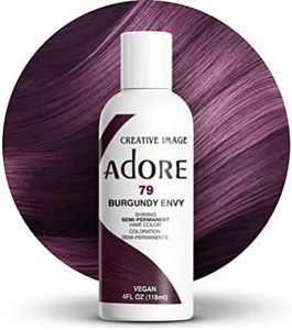 Adore Semi Permanent Hair Color - Vegan and Cruelty-Free Red Hair Dye - 4 Fl Oz - 079 Burgundy Envy (Pack of 1)