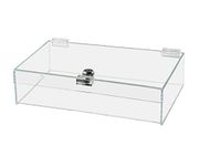 Marketing Holders 12"w x 8"d x 4"h Acrylic Lucite Security Show Case Locking Safe Box Donation Collectible Trinket Display Locking Case Pack of 1