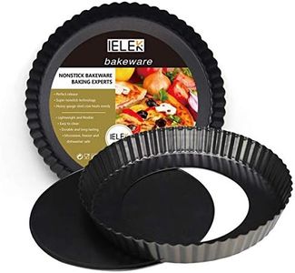 12 Inch Non-Stick Tart Quiche Flan Pan Molds Round Removable Loose Bottom Fluted Heavy Duty Pie Pizza Pan