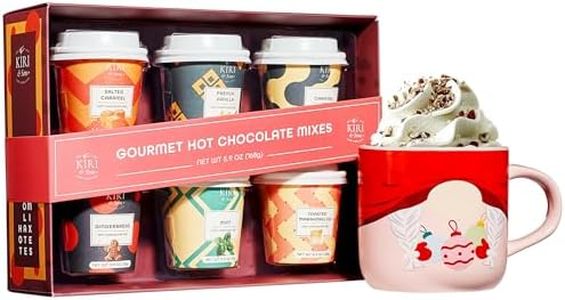 Kiri & Sons Gourmet Hot Cocoa Gift Set Cup Hot Chocolates - Set of 6 Flavors - Salted Caramel, French Vanilla, Caramel, Gingerbread, Mint, Amaretto & More - Winter Gifts For Her, Him, Kids