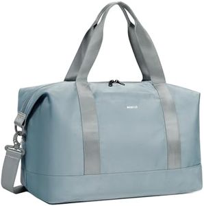 ECOHUB Sac de Voyage Pliable, 30L Bagage Cabine 45x36x20 Easyjet, Bagage à Main avec Amovible Poche Humide, Sac Weekend Femme Hommes, Sac Cabine Avion, Sac d'Hôpital, Brevet en Cours(Gris)