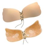 HOUSE OF BEAUTY HOB Reusable Butterfly Bra Push Ups Invisible Bra for Backless & Lift (D Cup) Skin