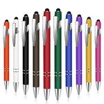 KINBOM 10pcs 2 in 1 Stylus Multicolored Ball Pens Stylus Tips Ball Point Pen Black Refills for Electronic Touch Screen Note Book All Touch Screen Devices