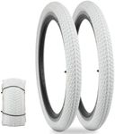 WEEROCK Two Pack 20 Inch 20 * 1.75 White Bicycle Tire,Bike Tyre for 20 Inch MTB, Kid Bike,Child Bicycle, Student Bike, Girl Bicycle, Tricycle.