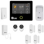 Elder Alarm System Wireless Smart Security 10-Piece Kit DIY, WiFi & 4G Touch Panel, Doorbell, Leakage Door Motion Alarm Sensors, Smart Home Alarm System & Business Security