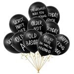 50 PCS 12" Hilariously Abusive Balloons with 10 Different Rude and Offensive Phrases Adult Party Decoration Balloons with Sarcastic Phrases Funny Abusive Old Age Ballons for Birthday Party