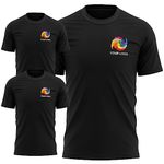 Personalised Workwear T Shirt Bundle Custom Work Staff Uniform Bundle Set Your Company Logo Pack of Tees, XL, Black