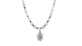 Akshat Sapphire Sterling Silver (92.5% purity) Goddess Saraswati Maa Chain Pendant (Pendant with Box Chain-22 inches) for Men & Women Pure Silver Lord Saraswati Maa Chain Locket for Health & Wealth - MPSB7102