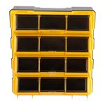 Alkon Component Organiser with Drawers (ACO12PTL) | Small Parts Storage Jewellery Pharmacy Shop Medicine Nuts Screws Bolts DIY Clinic Hospital Mobile Shop | Multiple Drawers-12 Pockets