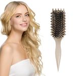 Curly Hair Brush for Women Men, Curl Defining Brush Curling Roll Hair Combs for Shaping Defining Curls and Blowout Teasing (Apricot)