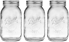 Ball Mason Jar-32 oz. Clear Glass Ball Wide Mouth - Set of 3