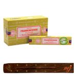 Original Satya Nag Champa Frankincense Incense Sticks | with M&J incense sticks holder | Full Box | for Aromatherapy, Spa, Yoga, Weddings, Meditation, Healing, Positivity and Relaxation