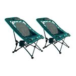 SHFT Outdoors Max Comfort Folding Bungee Chair 2 Pack for Sporting Events, Camping, Tailgating and Outdoor Living (Teal)