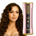 Tash Hair Twirl Cordless Automatic Hair Curler |Professional Curling Iron With Ceramic Barrel|Portable&Rechargeable With Multiple Temperature&Heat Settings|60 Min Runtime With 1 Year Warranty-Blush