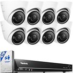 Reolink 12MP PoE Outdoor CCTV Camera System, H.265 16CH NVR with 4TB HDD Continuous Recording, 8X Dome IP Security Cameras with Person/Vehicle Detection, Two-Way Audio, Spotlights, RLK16-1200D8-A