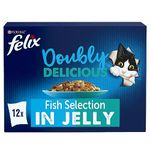 Felix Doubly Delicious Fish Cat Food 12x100g, Pack of 4