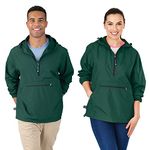 Charles River Apparel Men's Pack-N-Go Windbreaker Pullover, Forest, Large