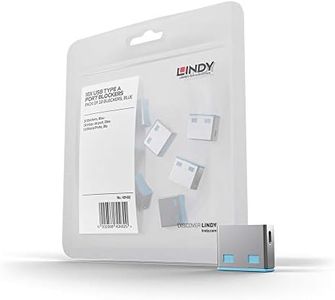 Lindy USB Type A Port Blockers, Pack of 10, Blue