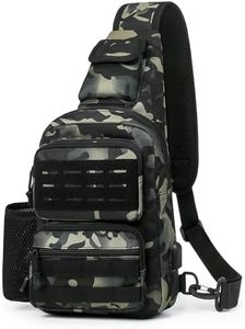 HUNTVP Tactical Sling Bag Crossbody Bag for Men Women EDC Shoulder Bags Molle Sling Backpack Chest Pack for Hiking Hunting Travelling Camping (Type3-Camo)