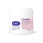 E45 Cream 125 g – Moisturiser for Dry Skin and Sensitive Skin - Emollient Body Cream to Soothe Dry and Irritated Skin - Itchy Skin, Eczema Cream - Perfume-Free Face Cream and Non-Greasy Hand Cream