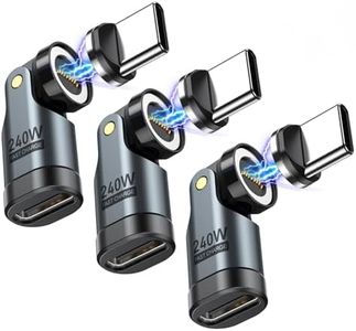 USB C Magnetic Adapter PD 240W(3Pack), 9PIN USB C 90 Degree Adapter/C Right Angle Adapter/180 Degree C Connector/C to C Adapters for 1Phone 17/16/15, Ma-Book Pro/1Pad Series, Samsung Galaxy Series