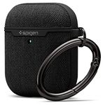 Spigen Urban Fit Designed for Airpods 1 & 2 Case with Keychain, Fabric Airpods Case - Black