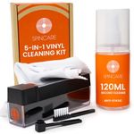 SPINCARE Vinyl Record Cleaner Kit | 5-in-1 Essentials Vinyl Cleaning Set | Velvet Record Brush with Dust Cover | Stylus Brush | 120ml Anti-Static Cleaning Spray | Microfibre Cloth | LP Album Cleaner