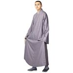 ZooBoo Summer Buddhist Shaolin Monk Robe Cotton Long Robes Gown Kung Fu Uniforms Martial Arts Clothing